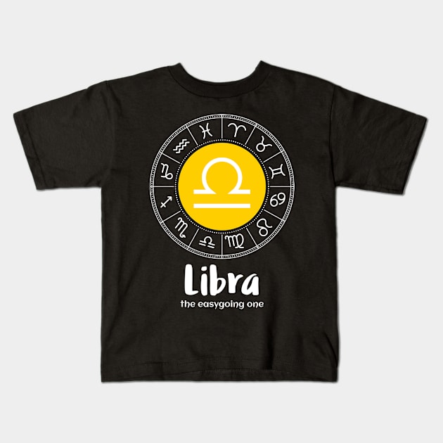 Libra The Easygoing Zodiac Sign Kids T-Shirt by Science Puns